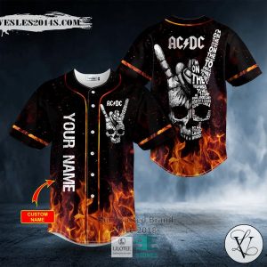 AC DC Rock Skull Custom Baseball Jersey