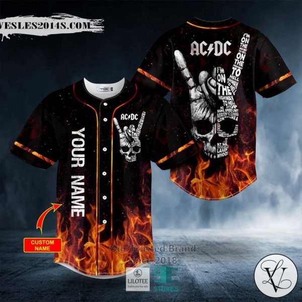 AC DC Rock Skull Custom Baseball Jersey