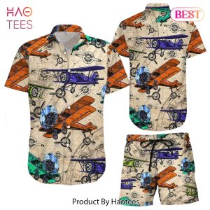Airplane Hawaiian Shirt Colorful Airplane World Map Vingtage Hawaii Shirt Gifts For Summer Holiday