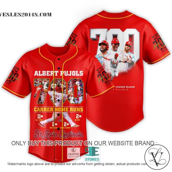 Albert Pujols St. Louis Cardinals 700 Carrer Home Runs Baseball Jersey