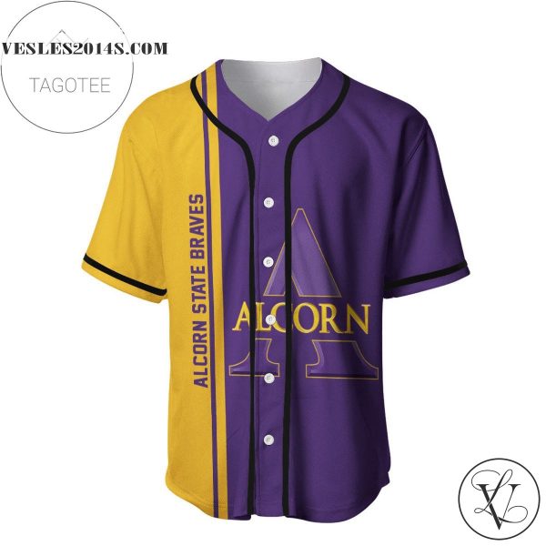 Alcorn State Braves Baseball Jersey Half Style – NCAA