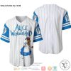 Alice In Wonderland Pinstripe White Baseball Jersey