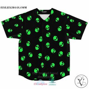 Alien pattern black Baseball Jersey