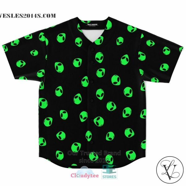 Alien pattern black Baseball Jersey
