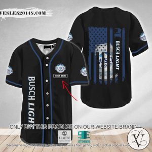 American Flag Busch Light Custom Name Baseball Jersey