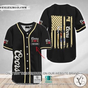 American Flag Coors Banquet Custom Name Baseball Jersey