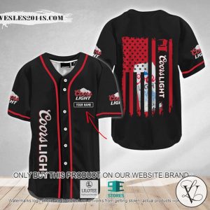 American Flag Coors Light Custom Name Baseball Jersey