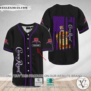 American Flag Crown Royal Custom Name Baseball Jersey
