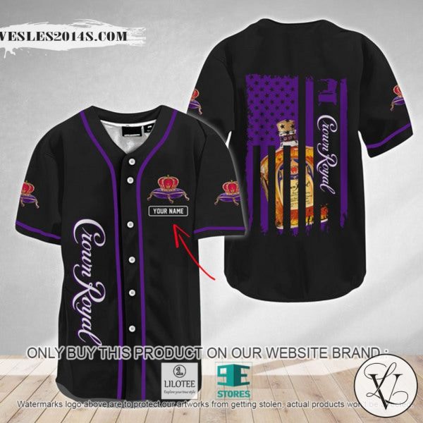 American Flag Crown Royal Custom Name Baseball Jersey
