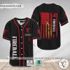 American Flag Fireball Whisky Custom Name Baseball Jersey