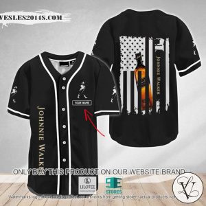 American Flag Johnnie Walker Custom Name Baseball Jersey