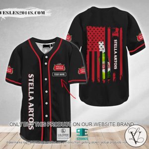 American Flag Stella Artois Custom Name Baseball Jersey