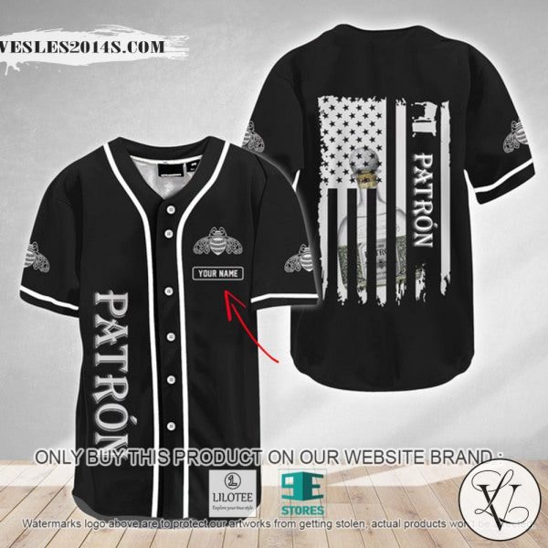 American Flag Tequila Patron Custom Name Baseball Jersey