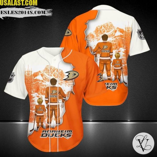 Anaheim Ducks Father And Son Team Baseball Jersey Shirt