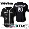 Bad Bunny Black And White Baseball Jersey
