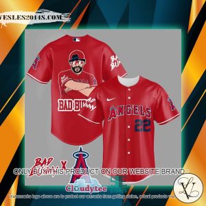 Bad Bunny Los Angeles Angels of Anaheim red Baseball Jersey