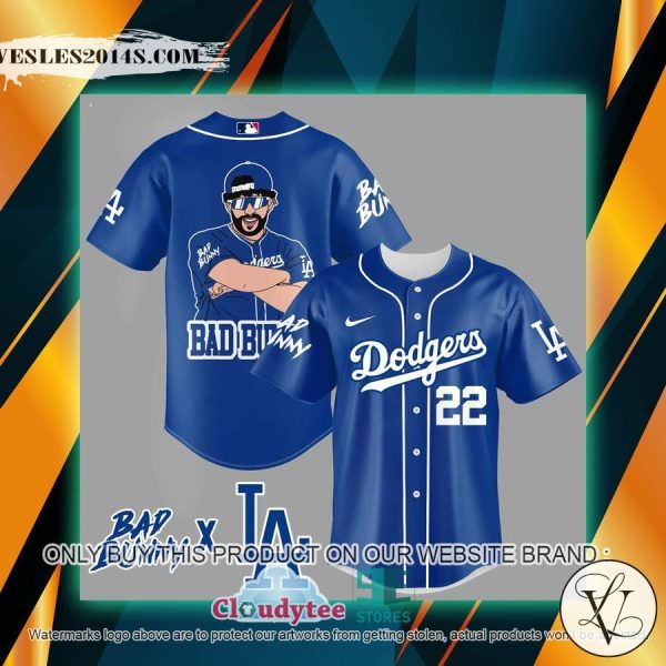 Bad Bunny Los Angeles Dodgers blue Baseball Jersey