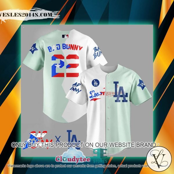 Bad Bunny Los Angeles Dodgers white green Baseball Jersey