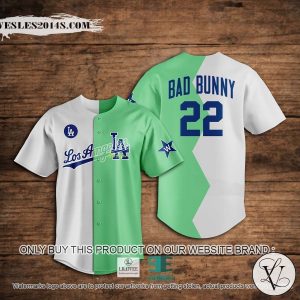Bad Bunny MLB Los Angeles Dodgers Personalized Baseball Jersey