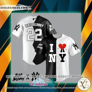Bad Bunny New York Yankees I Love NY Baseball Jersey