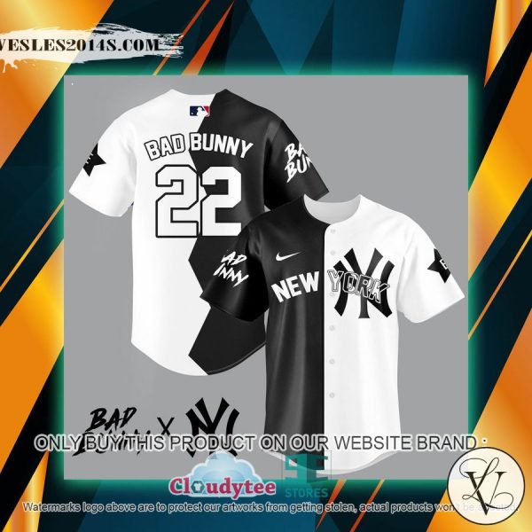 Bad Bunny New York Yankees white black Baseball Jersey