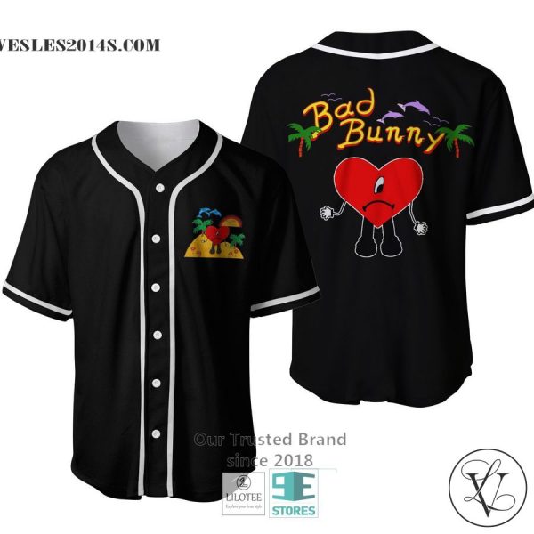 Bad Bunny Red heart Baseball Jersey