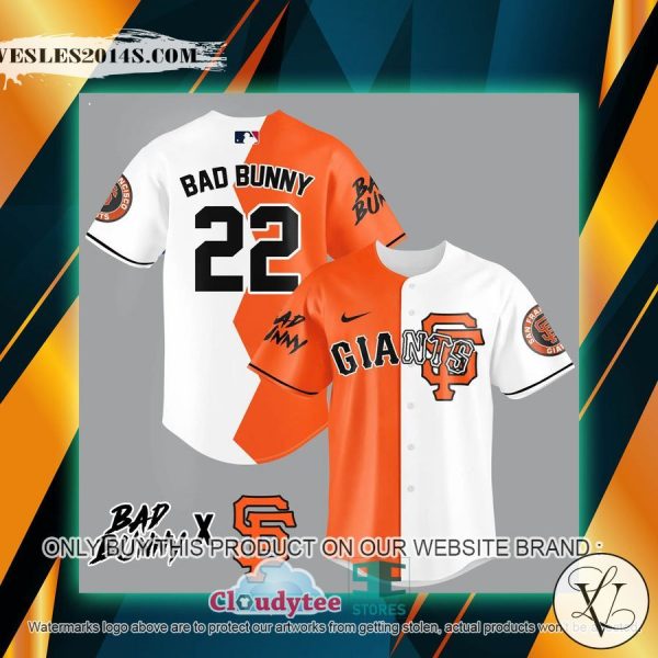 Bad Bunny San Francisco Giants white orange Baseball Jersey