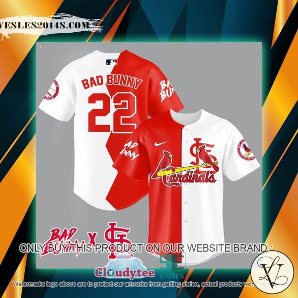 Bad Bunny St. Louis Cardinals white red Baseball Jersey
