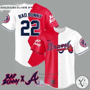 Bad Bunny and Atlanta Braves Baseball Jersey