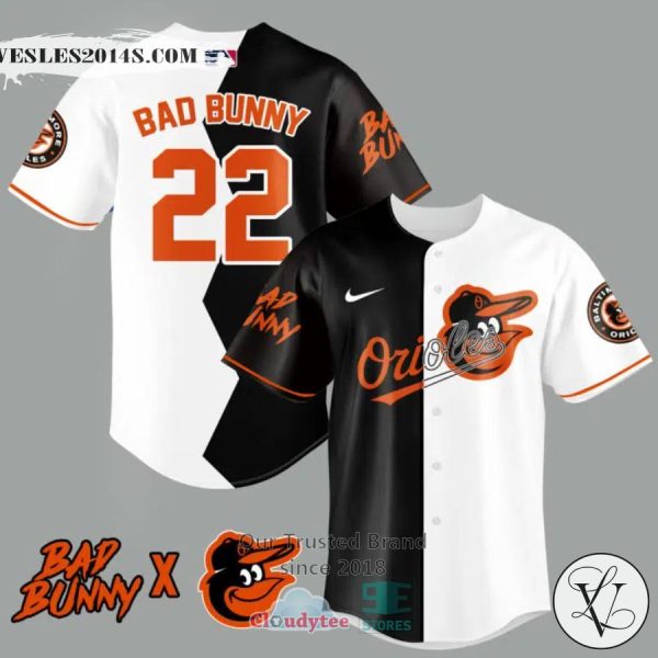 Bad Bunny and Baltimore Orioles Baseball Jersey