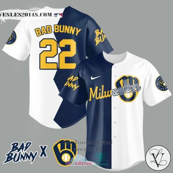 Bad Bunny and Milwaukee Brewers Baseball Jersey