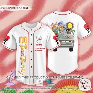 Bad Bunny the Beach Pattern Personalized Baseball Jersey