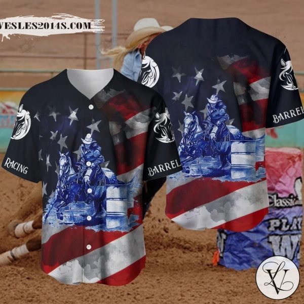 Barrel Racing Baseball Jersey Shirt