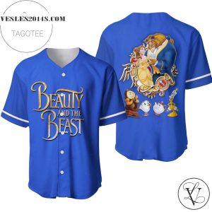 Beauty And The Beast All Over Print Baseball Jersey – Blue