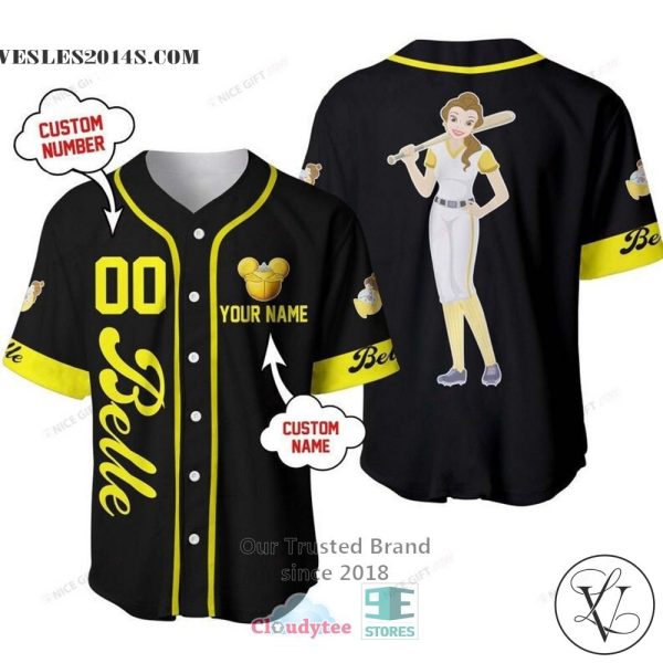 Beauty And The Beast Belle Cartoon Personalized Baseball Jersey Shirt