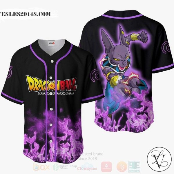 Beerus Dragon Ball Anime Baseball Jersey Shirt