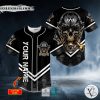 Biohazard Tribal Metal Crossbones Skull Custom Baseball Jersey
