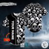 Black And White Pattern Skull Custom Baseball Jersey