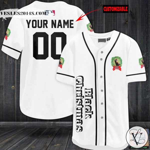 Black Christmas Halloween Personalized Baseball Jersey Shirt