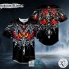 Black Dragon Sword Fire Skull Baseball Jersey