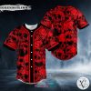 Black Red Scary Skull Baseball Jersey