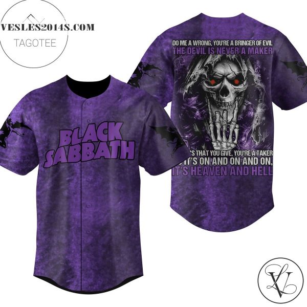 Black Sabbath Baseball Jersey 3d All Over Printed