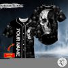 Black White Crack Skull Custom Baseball Jersey