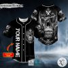 Black White Dragon Fire Skull Custom Baseball Jersey