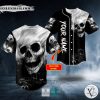 Black White Zombie Monster Motion Faded Skull Custom Baseball Jersey