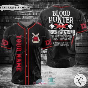 Blood Hunter The Monster Within Custom Name Baseball Jersey