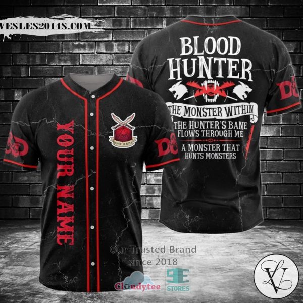 Blood Hunter The Monster Within Custom Name Baseball Jersey