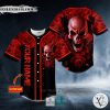 Blood Red Rose Skull Custom Baseball Jersey