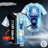 Blue Fire Skull Custom Baseball Jersey