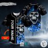 Blue Grim Reaper Lightning Fire Custom Baseball Jersey